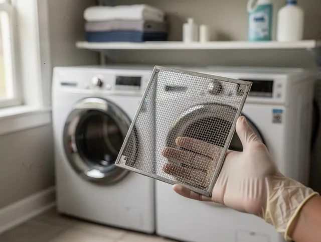 Tampa Dryer Vent Cleaning specialist performing detailed lint trap cleaning service in Tampa