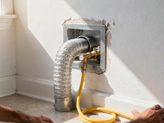 Tampa Dryer Vent Cleaning certified technician performing specialized gas dryer vent cleaning in Tampa